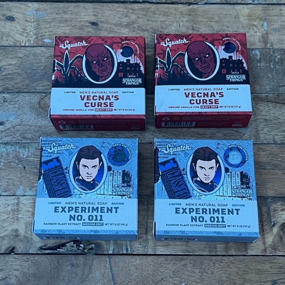Dr. Squatch Stranger Things Set of 4 Limited Edition Bar Soaps NEW